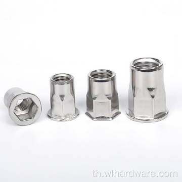 ถั่วหมุด A2 A4 hex blind rivet nuts